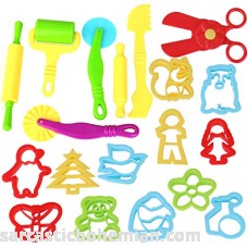 Inxens Playdough Molds and Cutters Play Dough Tools Set with Scissors Set of 19 B07P5S22HL